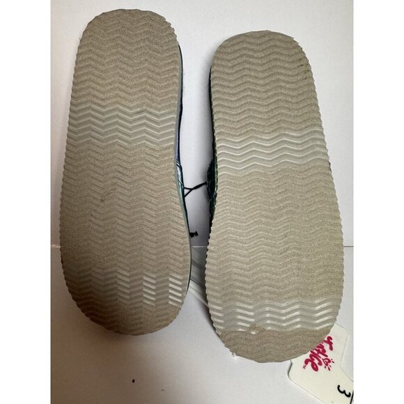 Justice Slip On Slippers Rainbow Mermaid Metallic Iridescent Size 2/3 - Picture 8 of 8